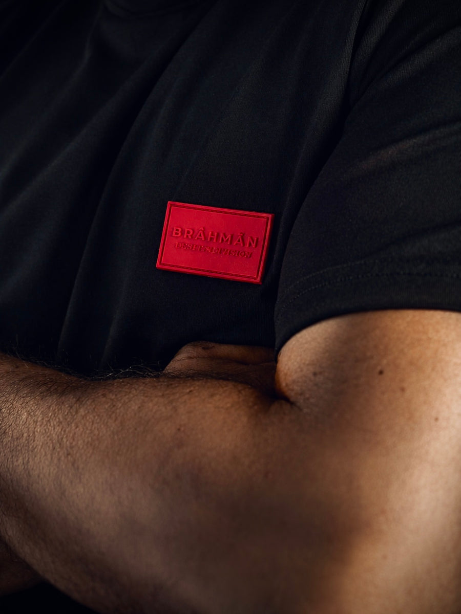 Casual Iconic Red Patch T-shirt | Black