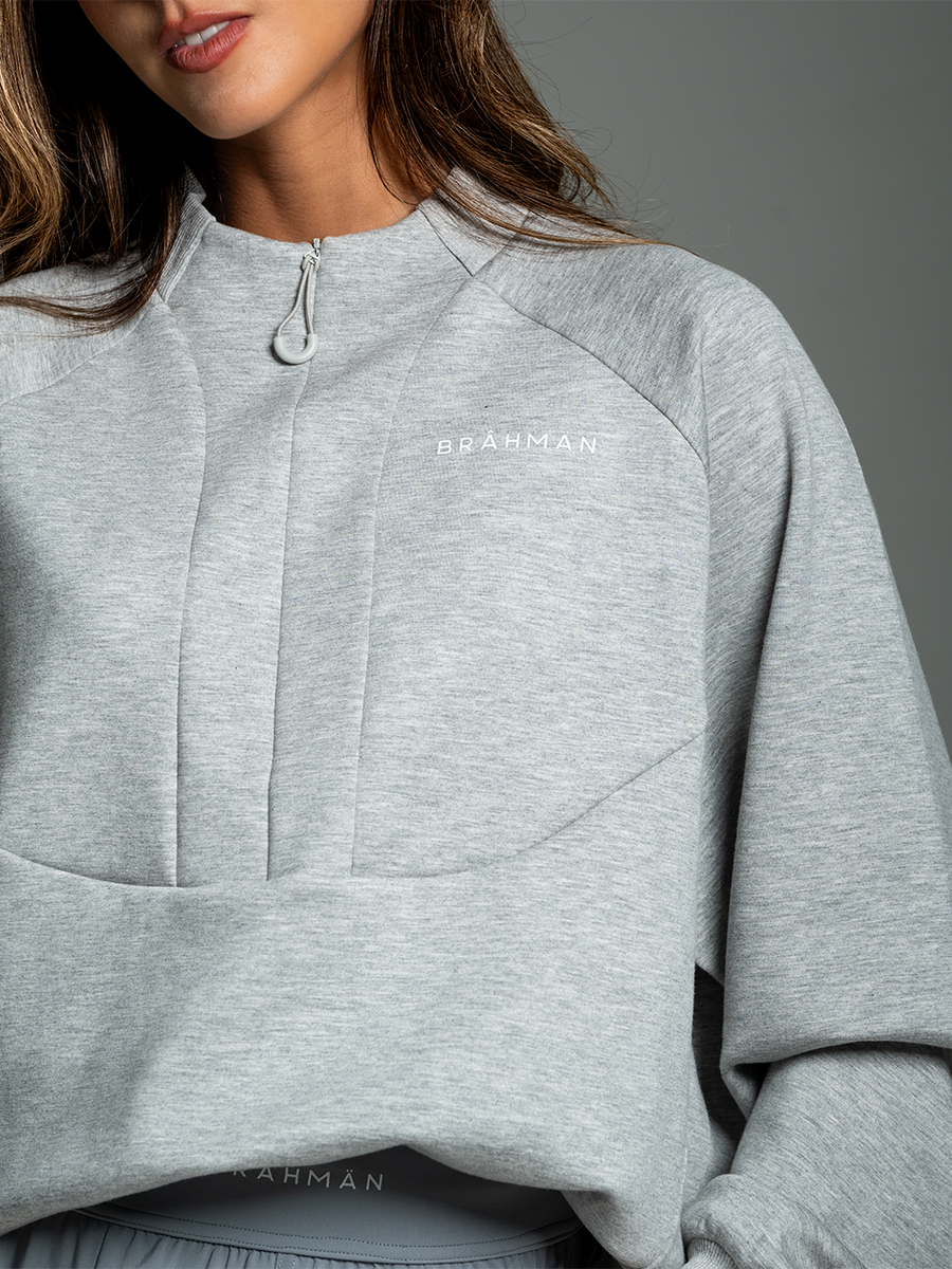 Contour Zip Sweater | Grey