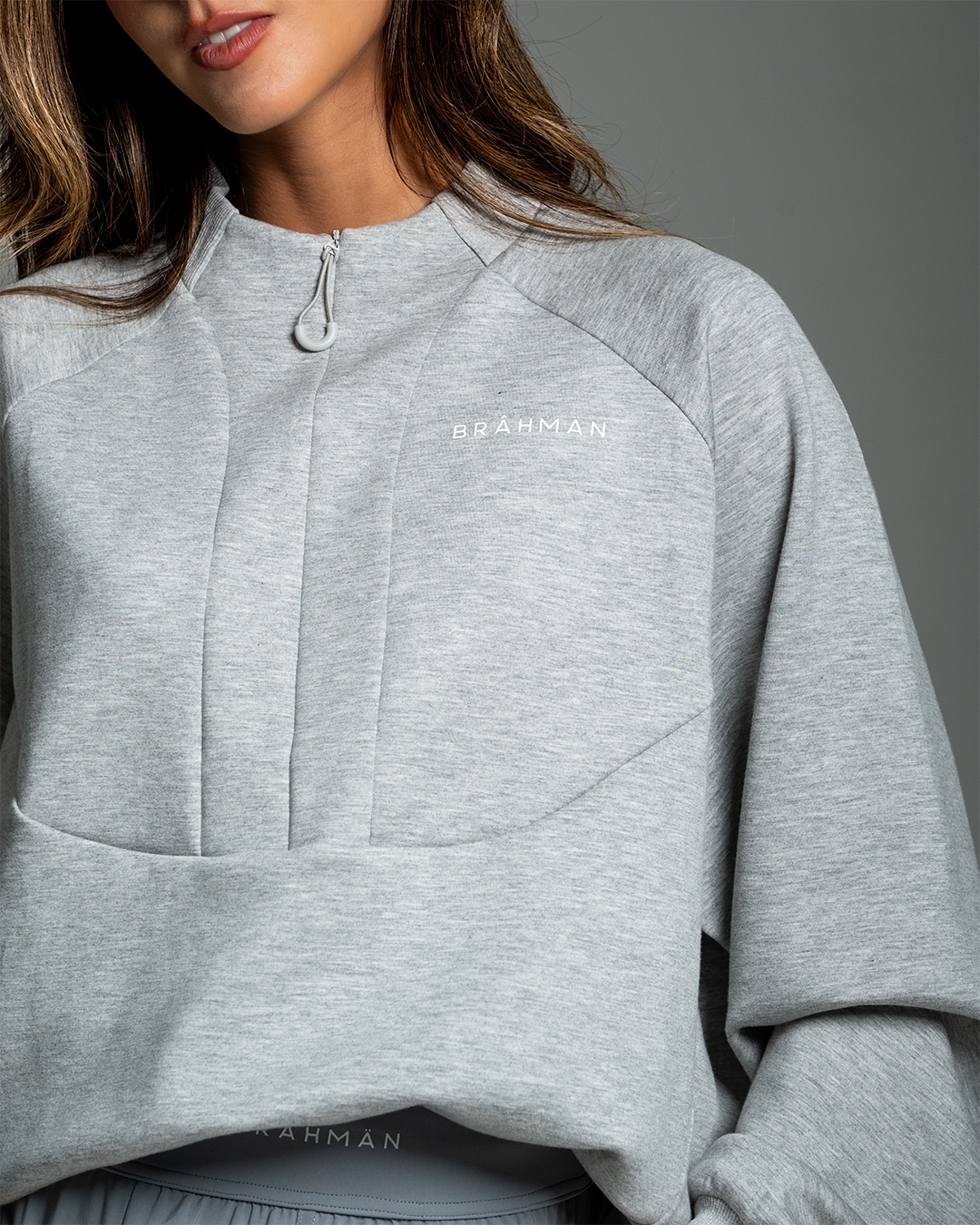 Contour Zip Sweater | Grey