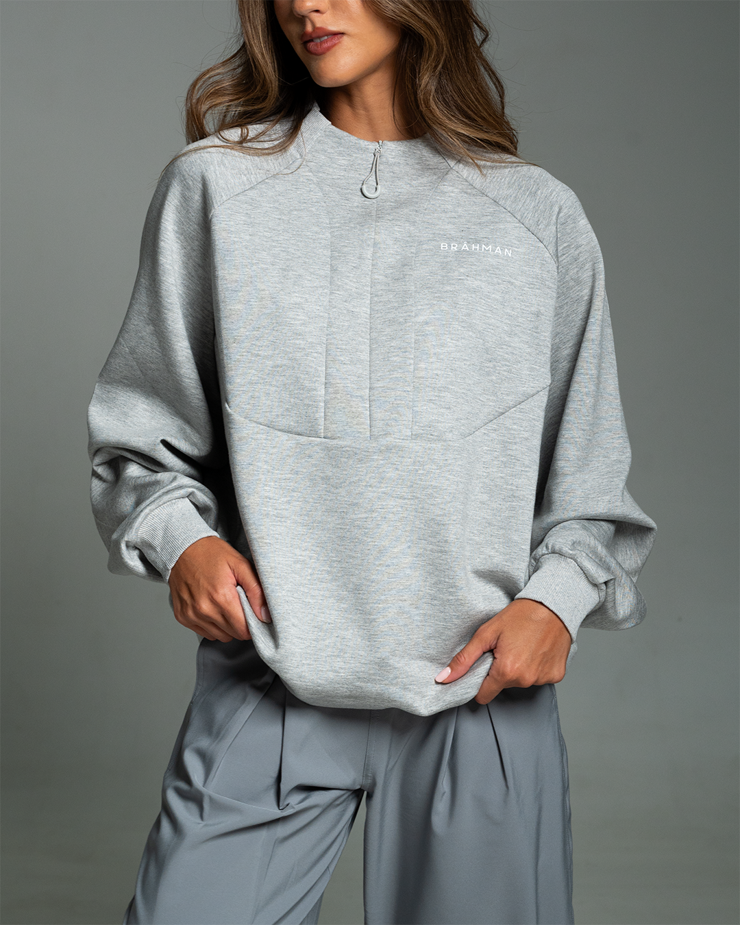 Contour Zip Sweater | Grey