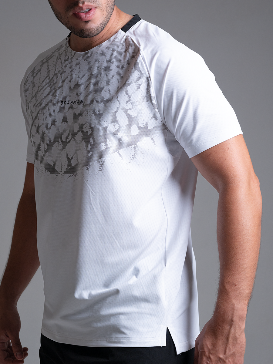 Leopard Print Gym Shirt | White