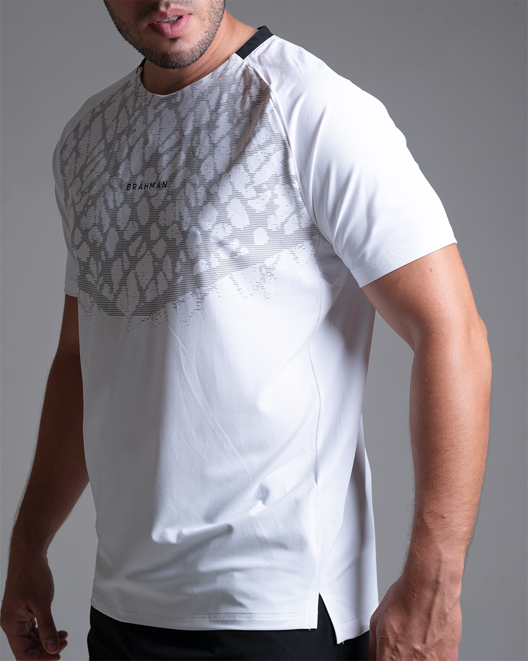 Leopard Print Gym Shirt | White
