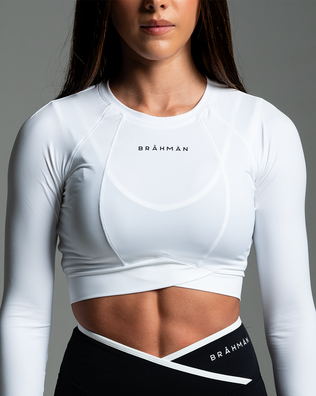 Long Sleeve Crop Top | White