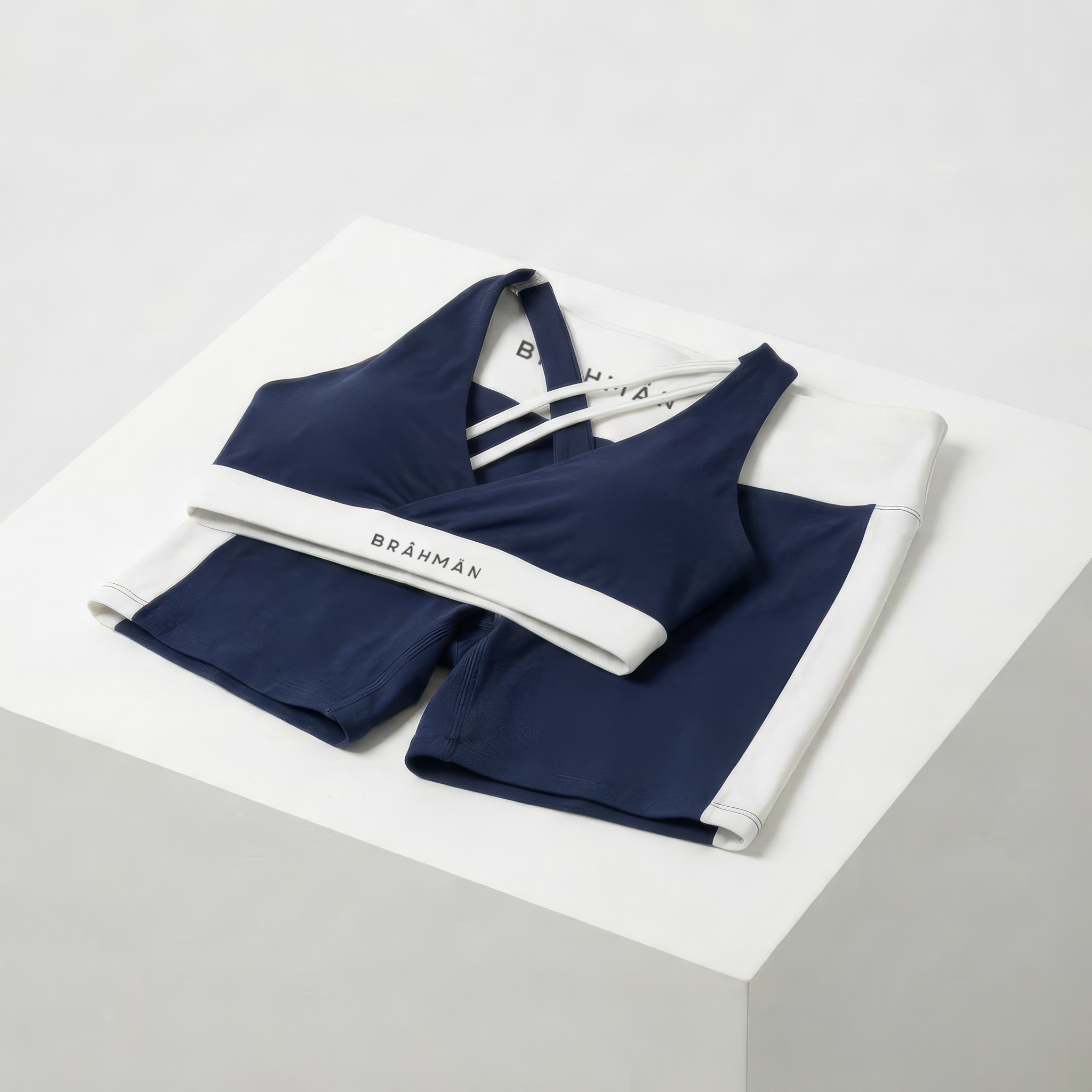 High Rise Training Biker Set | Navy / White
